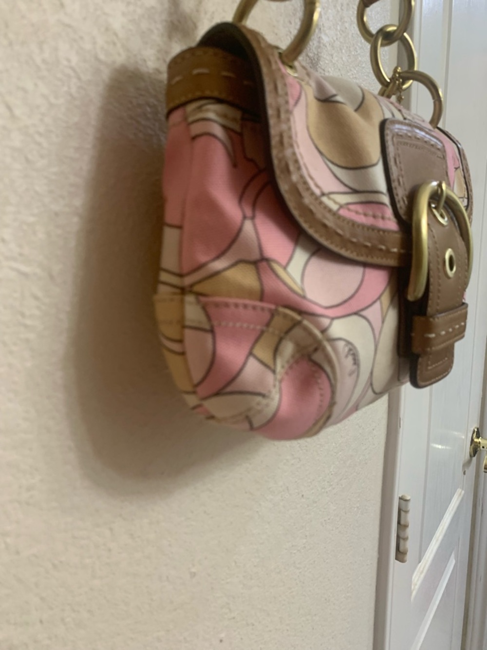 Vintage Black Coach Optic Pink Soho Shoulder Bag - Picture 3 of 8